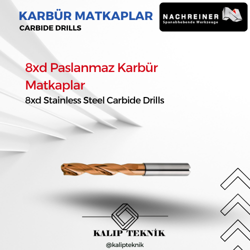 8xd Paslanmaz Karbür Matkaplar